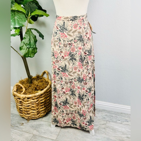 NWT Pendleton Floral Shabby Chic Cottage Core Long Maxi Skirt Blush Pink - Picture 1 of 11